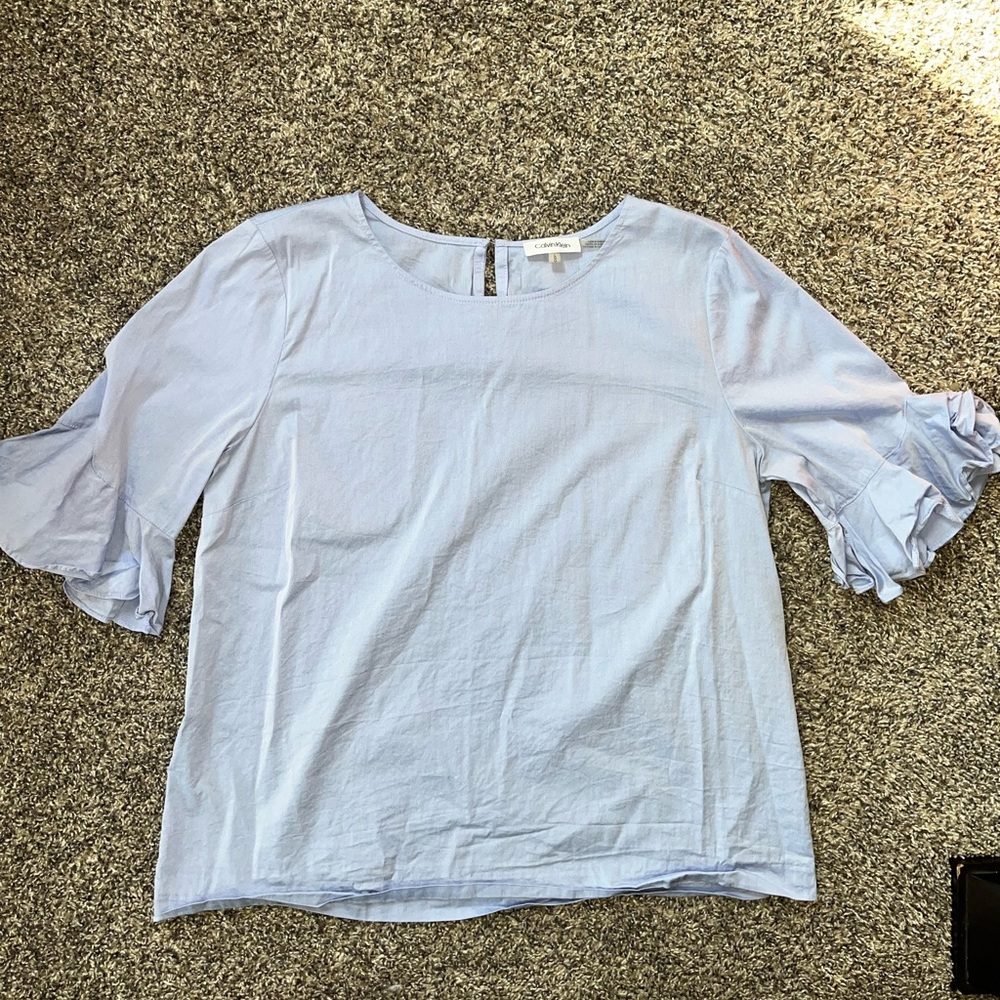 Women's Calvin Klein Blue Blouse Size Large